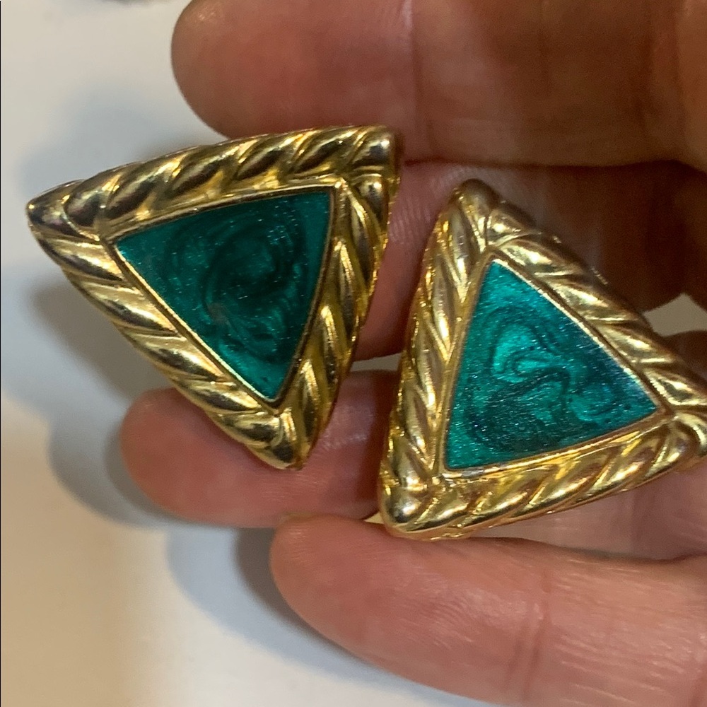 Gold and Purple Geometric Earrings Collection - Picture 6 of 16